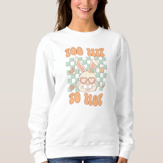 Retro Womens Pasen Sweatshirt voor Egg Hunt (Voorkant)