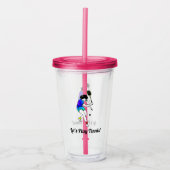 Retro Women's Tennis Player met tekst Acryl Drinkbeker (Voorkant)