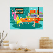 Retro Women's Weekly Card Game Poster (Keuken)