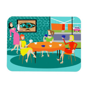 Retro Women's Wekly Card Flexi Magnet Magneet