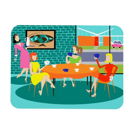 Retro Women's Wekly Card Flexi Magnet Magneet (Horizontaal)