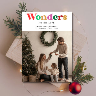 Retro Wonders Of His Love Spiritueel Christmas Feestdagenkaart