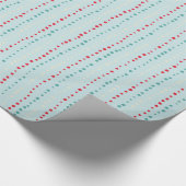 Retro Wonky Stippen Wrapping Paper - Rood, Blauwgr Cadeaupapier (Hoek)