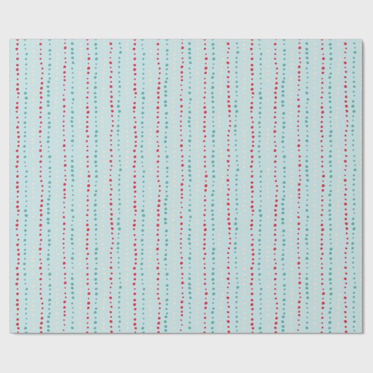 Retro Wonky Stippen Wrapping Paper - Rood, Blauwgr Cadeaupapier (Vlak)