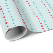 Retro Wonky Stippen Wrapping Paper - Rood, Blauwgr Cadeaupapier (Rol Hoek)