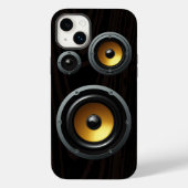 Retro Wood Grain Speaker Trio Case-Mate iPhone Case (Achterkant)
