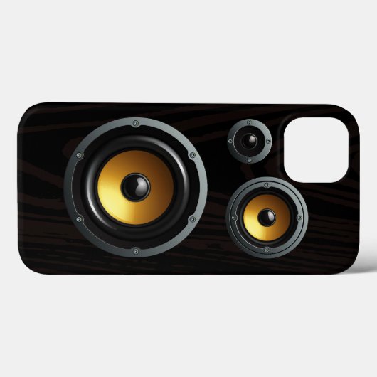 Retro Wood Grain Speaker Trio Case-Mate iPhone Case (Achterkant (horizontaal))