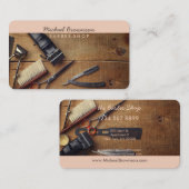 Retro Wood Rustic Hair Stylist Master Barber Visitekaartje (Voorkant / Achterkant)