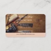 Retro Wood Rustic Hair Stylist Master Barber Visitekaartje (Achterkant)