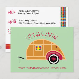 Retro Woodie Traandrop Caravan Glamping Kaart