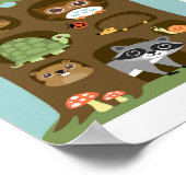 Retro Woodland Animals Poster Print (Hoek)