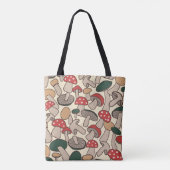 Retro Woodland Mushroom Pattern Tote Bag (Achterkant)