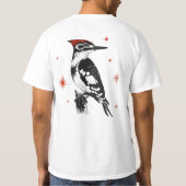 Retro Woodpecker - Inktkunst uit het midden van de T-shirt (Achterkant)