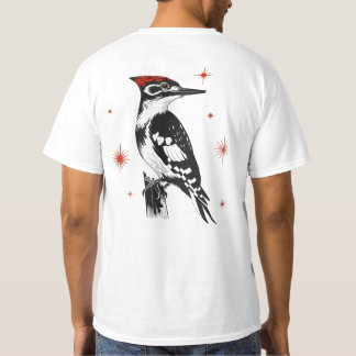Retro Woodpecker - Inktkunst uit het midden van de T-shirt