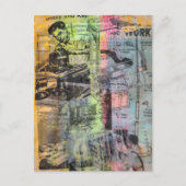 Retro Woodworking Men Mixed Media Collage Briefkaart (Voorkant)