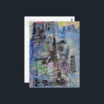 Retro Woodworking Men on a Blue Background Briefkaart<br><div class="desc">A random collage of vintage textbook papers and a vintage woodworking images from a book from 1950 with a blue background with a little but of pink and yellow</div>