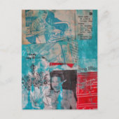 Retro Woodworking Woman and Man Collage Briefkaart (Voorkant)