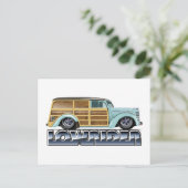Retro Woody Lowrider Briefkaart (Staand voorkant)