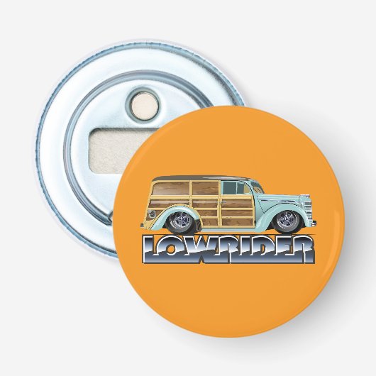 Retro Woody Lowrider Button Flesopener (Voorkant)