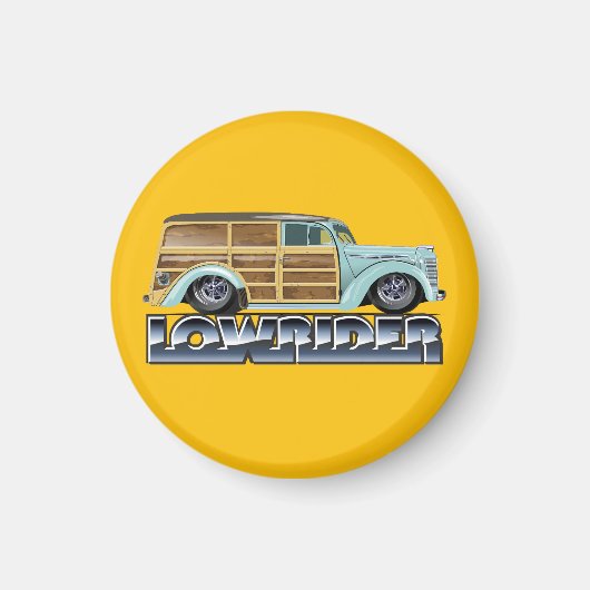 Retro Woody Lowrider Magneet (Voorkant)
