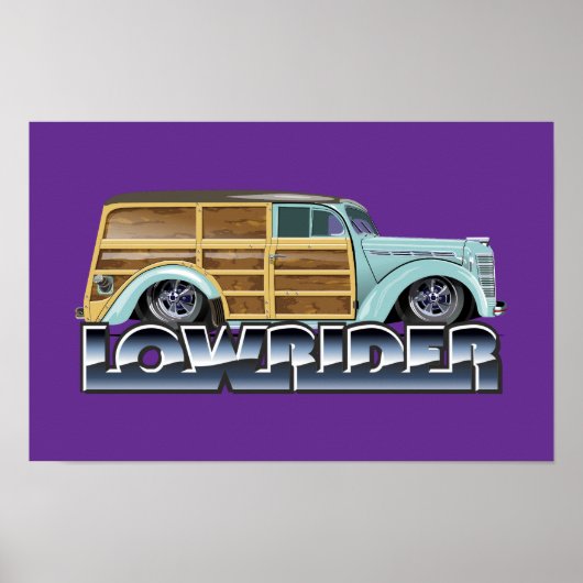 Retro Woody Lowrider Poster (Voorkant)