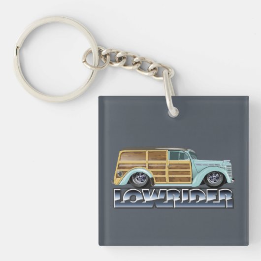 Retro Woody Lowrider Sleutelhanger (voorkant)