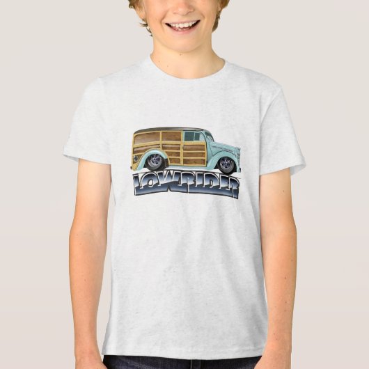 Retro Woody Lowrider Tri-Blend Shirt (Voorkant)