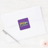 Retro Woody Lowrider Vierkante Sticker (Envelop)