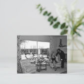 Retro woonkamer, Los Angeles, Vintage 1951 Briefkaart (Staand voorkant)