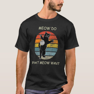 retro woordspeling miauw doe wat miauw wil een vin t-shirt