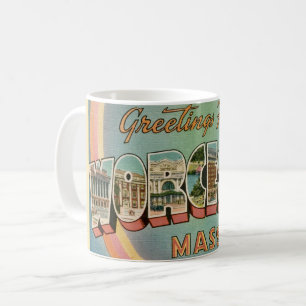 Retro Worcester MA Wenskaart Mok