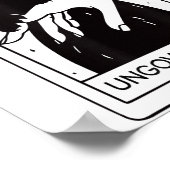 Retro wordt onbestuurbare zwarte kat bijten hand f poster (Hoek)