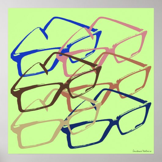 Retro Work Safety Glasses Artwork Poster (Voorkant)