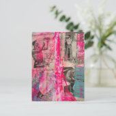 Retro Working Men Black White Pink Blue Briefkaart (Staand voorkant)