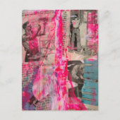 Retro Working Men Black White Pink Blue Briefkaart (Voorkant)