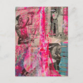 Retro Working Men on a Pink Background Briefkaart (Voorkant)