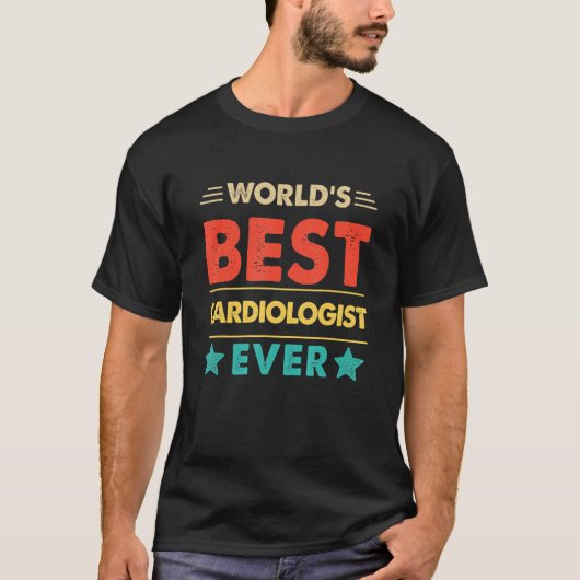 Retro World's Best Cardiologist Ever T-shirt (Voorkant)