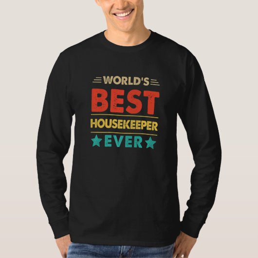 Retro World's Best Housekeeper Ever   T-shirt (Voorkant)