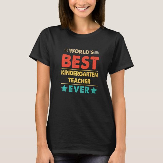 Retro World's Best Kindergarten Teacher Ever   T-shirt (Voorkant)