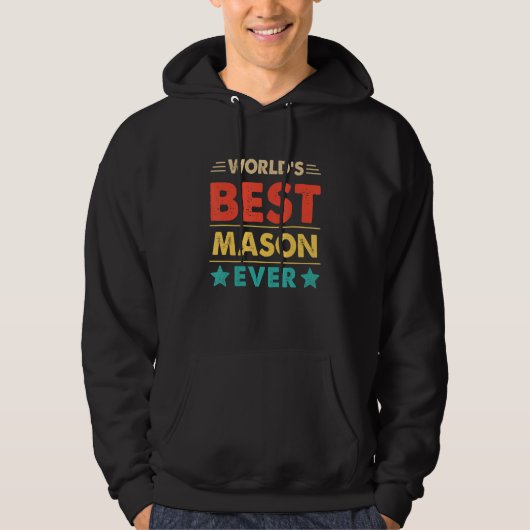 Retro World's Best Mason Ever Hoodie (Voorkant)