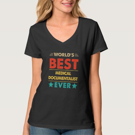 Retro World's Best Medical Documentalist Ever   T-shirt (Voorkant)