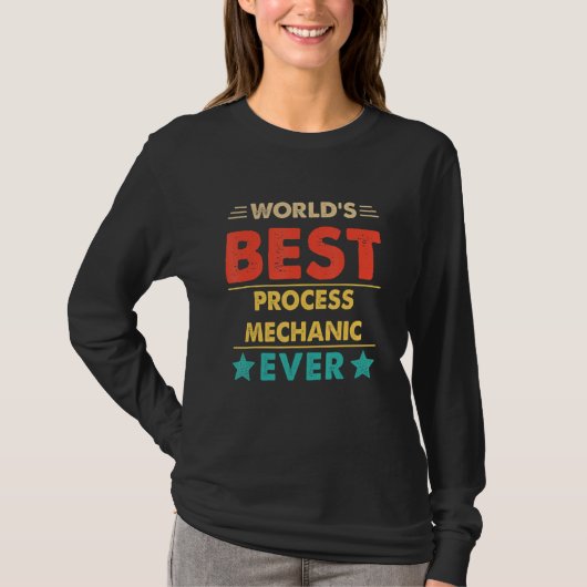 Retro World's Best Process Mechanic Ever T-shirt (Voorkant)