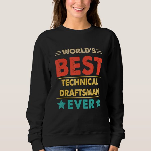 Retro World's Best Technical Draftsman Ever Trui (Voorkant)