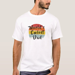 Retro World's Coolest Dad, Sunset Design T-shirt