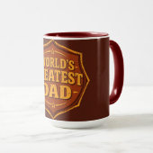 Retro World's Greatest Dad Badge Mug | Customizabl Mok (Voorkant rechts)
