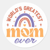 Retro World's grootste moeder ooit Schattigee koel Ronde Sticker (Voorkant)