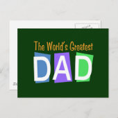 Retro World's grootste vader Briefkaart (Voorkant / Achterkant)