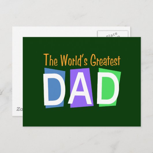 Retro World's grootste vader Briefkaart (Voorkant / Achterkant)