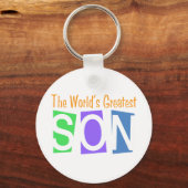 Retro World's grootste zoon Sleutelhanger (Voorkant)