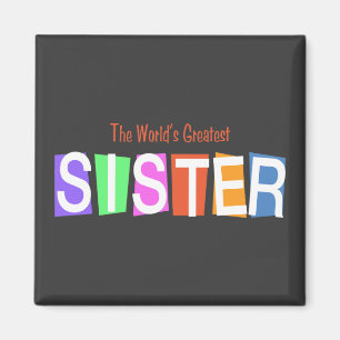 Retro World's grootste zuster Magneet
